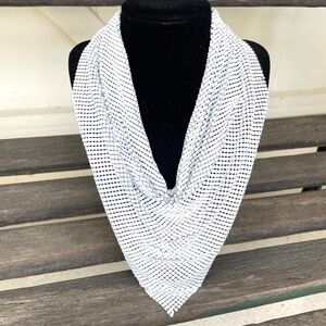 Paula Abdul 80's Forever Your Girl Vintage White Mesh Bib Statement Necklace